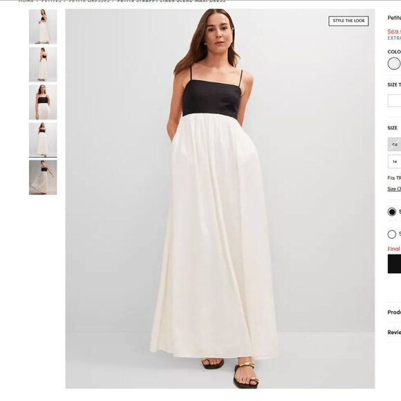 Linen Blend Maxi Dress (Fits 0, 2, 4, 6) - Picture 2 of 6